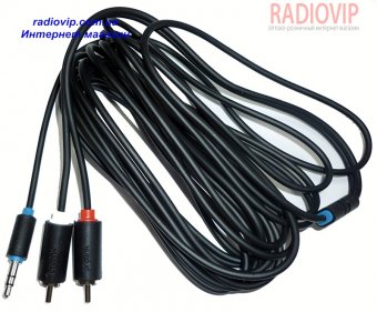 картинка Шнур шт.3.5mm ст -шт. 2 RCA 3,0 м. от интернет магазина Radiovip