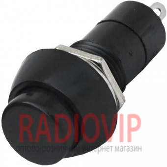 картинка Кнопка средняя PBS-11В без фиксации OFF-(ON), 2pin, 1А 250V, чёрная от интернет магазина Radiovip