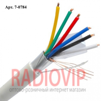 картинка Кабель сигнал. VKcable 6жил в экране 6Cх(7х0,22мм) CU, белый, 100м от интернет магазина Radiovip