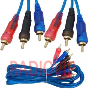 картинка Шнур соедин. 3RCA х 3RCA gold прозр.-синий 3+3+3мм 3м. от интернет магазина Radiovip