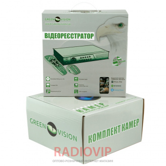 картинка Комплект видеонаблюдения green vision gv-k-g02/04 720р от интернет магазина Radiovip
