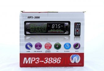 Автомагнитола MP3 3886 ISO - MP3 Player, FM, USB, SD, AUX, сенсорные кнопки