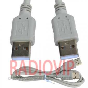 картинка Шнур USB (шт.A- шт.А), version 2,0, диам.-4.5мм, 1м., серый от интернет магазина Radiovip