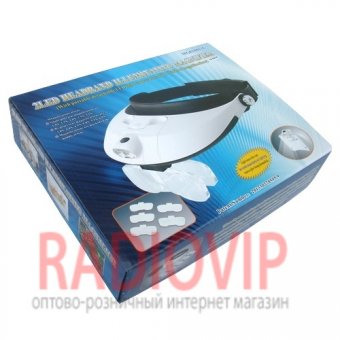 картинка Лупа бинокулярная налобная с LED подсветкой, 1,0Х 1,5Х 2,0X 2,5Х 3,5Х от интернет магазина Radiovip