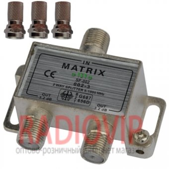 картинка Splitter 2-way Germany + 3шт.F в картон. упаковке HQ от интернет магазина Radiovip