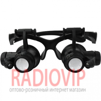 картинка Лупа-очки бинокулярная с LED подсветкой, 10X 15X 20X 25Х (9892G) от интернет магазина Radiovip