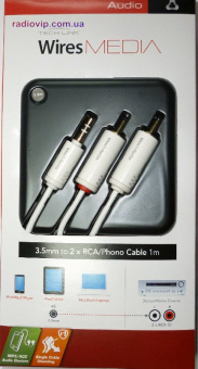 картинка Шнур шт.3.5mm ст -шт. 2 RCA 1 м от интернет магазина Radiovip