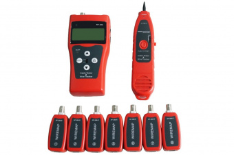 картинка Цифровой кабельный тестер - трассоискатель NF-388 (RJ-45, RJ-11, BNC, USB), 8 адаптеров, измерение длины кабеля до обрыва от интернет магазина Radiovip