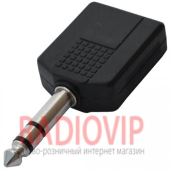 картинка Переходник шт.6,3стерео- 2гн.6,3 стерео, корпус пластик от интернет магазина Radiovip