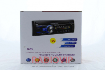 Автомагнитола 1083B MP3 / USB / AUX / FM со съемной панелью
