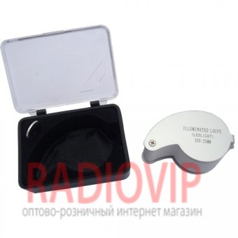 картинка Лупа ручная ювелирная c LED подсветкой, 30Х, диам-25мм MG210011 от интернет магазина Radiovip
