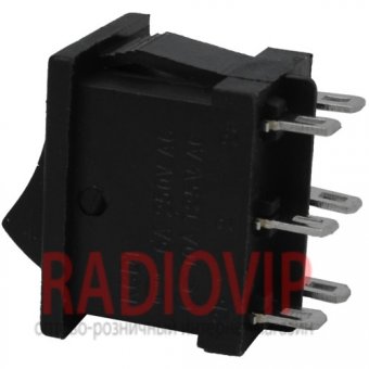 картинка Переключатель MRS-203-3 ON-OFF-ON, 6pin, 3A, 220V, чёрный от интернет магазина Radiovip