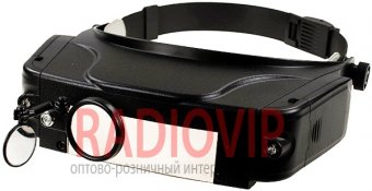картинка Лупа бинокулярная налобная с подсветкой MG81007-C от интернет магазина Radiovip