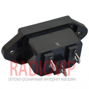 картинка Штекер сетевой IBM 3pin монтажный,корпус пластик от интернет магазина Radiovip