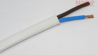 картинка Кабель силовой ШВВП 2х1,5мм.кв., CU, белый, 100м от интернет магазина Radiovip