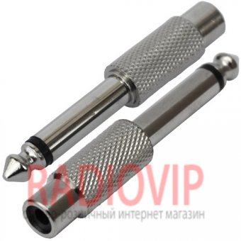 картинка Переходник шт.6,3 монo- гн.RCA, корпус  металл от интернет магазина Radiovip