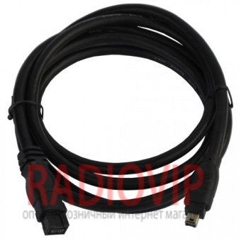 картинка Шнур Firewire IEEE 1394В(шт.4р -шт.9р), диам.-4мм. 1,5м. чёрный от интернет магазина Radiovip