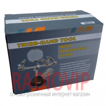 картинка Держатель Третья рука MG16130 с лупой, 3х, д.65мм от интернет магазина Radiovip