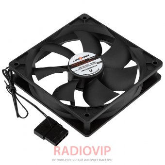 картинка Вентилятор корпусной LogicPower F12B 120MM, 4pin (Molex питание), цвет от интернет магазина Radiovip