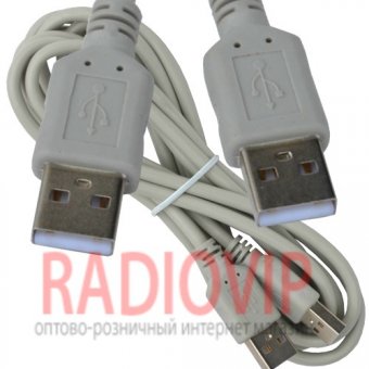картинка Шнур USB (шт.A- шт.А), version 2,0, диам.-4.5мм, 2м., серый от интернет магазина Radiovip