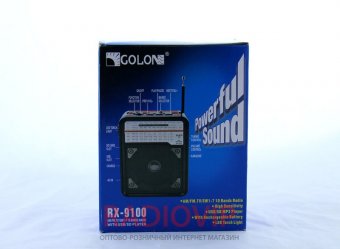 картинка Радиоприемник Golon RX 9100 портативная колонка USB /SD / MP3/ FM / LED фонарик от интернет магазина Radiovip