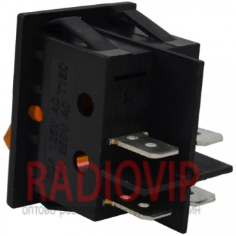 картинка Переключатель с подсветкой IRS-201-3C3 ON-OFF, 4pin, 12V, 35А, жёлтый от интернет магазина Radiovip
