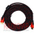 картинка Шнур HDMI (шт.- шт.) Vers.-1,4, gold, фильтр+ сетка, 10м, чёрно-красны от интернет магазина Radiovip