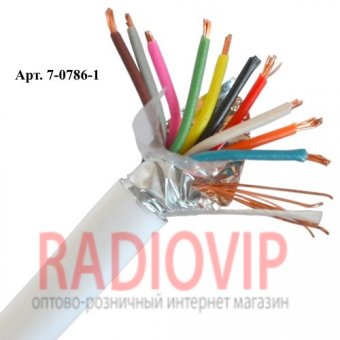 картинка Кабель сигнал. VKcable 10жил в экране 10Cх(7х0,22мм) CCA, белый, 100м от интернет магазина Radiovip