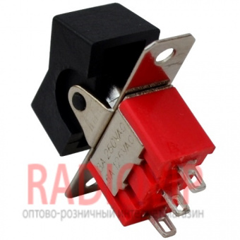 картинка Тумблер с клавишей RLS-103-A1 (ON-OFF-ON), 3pin, 3A 250VAC, черный от интернет магазина Radiovip
