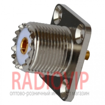 картинка Гнездо UHF с гайкой, монтажное квадратное, медь от интернет магазина Radiovip
