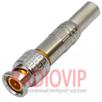 картинка Штекер BNC под кабель, с пружиной, латунь от интернет магазина Radiovip