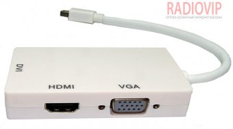 картинка Переходник шт.mini Display Port- (HDMI, DVI, VGA) от интернет магазина Radiovip
