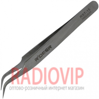 картинка Пинцет радиотехнический R'Deer RST-15, метал. от интернет магазина Radiovip