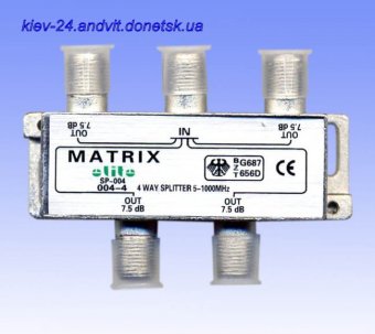 картинка Splitter 4-way Germany HQ 5-2000MHZ, корпус металл от интернет магазина Radiovip