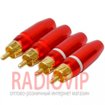 картинка Штекер RCA проф.gold PROSOUND диам.-6,5мм.,красный от интернет магазина Radiovip