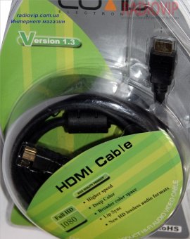 картинка Шнур HDMI (шт.- шт.) диам.-7,3мм с фильтр., в блистере, 5,0м, чёрный от интернет магазина Radiovip