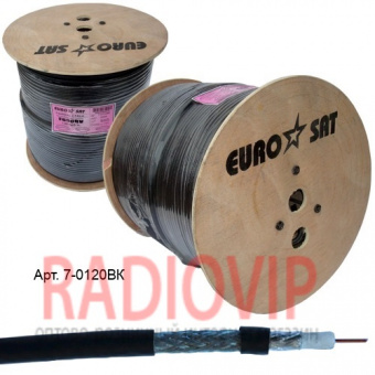 картинка Кабель RG-6 (F690BV) EuroSat, диам-6,9мм, чёрный, 305м от интернет магазина Radiovip