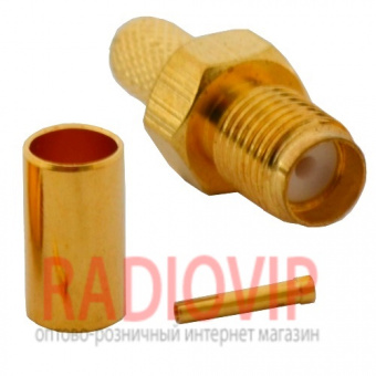 картинка Гнездо SMA обжимное (RG-58), "позолоченное", латунь от интернет магазина Radiovip