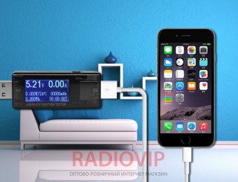 картинка USB тестер KWS-MX16 тока,напряжения,мощности и заряда от интернет магазина Radiovip