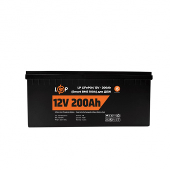 картинка Аккумулятор LP LiFePO4 12V (12,8V) - 200 Ah (2560Wh) (Smart BMS 100А) с BT пластик для ИБП от интернет магазина Radiovip