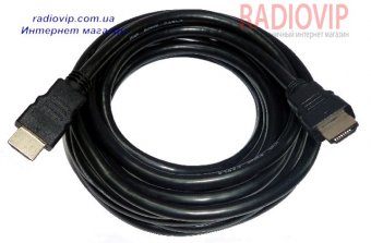 картинка Шнур HDMI (шт.- шт.) Vers.-1,4, диам.-6мм, gold, 3м, чёрный от интернет магазина Radiovip
