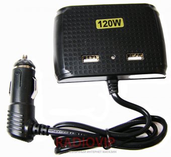 картинка Разветвитель автоприкуриват. шт.прикур.- 3гн.прикур.+2 гн.USB 1511 от интернет магазина Radiovip
