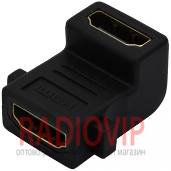 картинка Переходник гн.HDMI -гн.HDMI угловой, gold от интернет магазина Radiovip