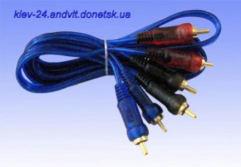 картинка Шнур соедин. 3RCA х 3RCA gold прозр.-синий 3+3+3мм 5м. от интернет магазина Radiovip