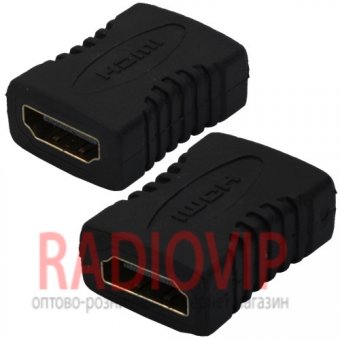 картинка Переходник гн.HDMI -гн.HDMI, gold, в блистере от интернет магазина Radiovip