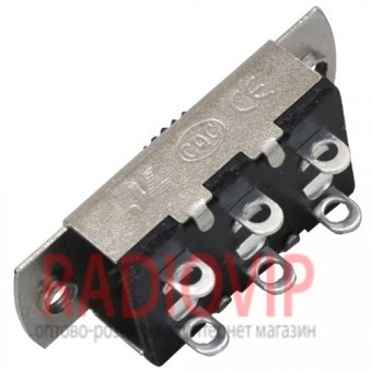 картинка Переключатель движковый KBB70(Р)-2P2W ON-ON, 6pin, 3A 250VAC от интернет магазина Radiovip
