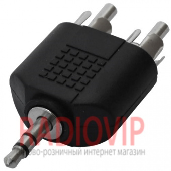 картинка Переходник шт.3,5стерео -2шт.RCA, корпус  пластик от интернет магазина Radiovip