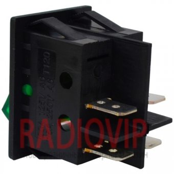 картинка Переключатель с подсветкой IRS-201-3C3 ON-OFF, 4pin, 12V, 35А, зелёный от интернет магазина Radiovip