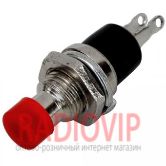 картинка Кнопка пит.кругл.мал.мет. б\ф  OFF-(ON)  красная от интернет магазина Radiovip