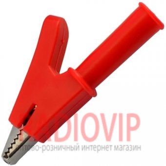 картинка Зажим под щуп тестерный, L:50мм, пластиковый красный от интернет магазина Radiovip